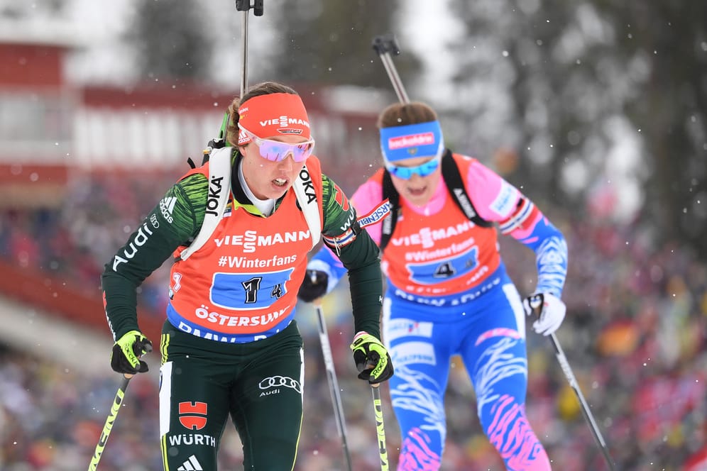 Biathlon-WM: Laura Dahlmeier blieb beim letzten Schießen in der Staffel fehlerfrei.