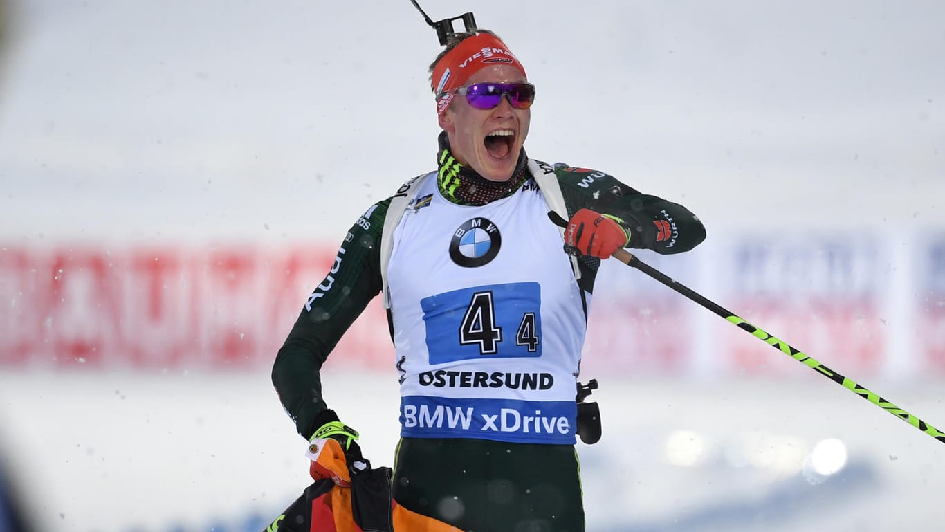Biathlon-WM in Östersund: Benedikt Doll und seine Teamkollegen konnten die Silbermedaille im Staffel-Rennen holen.