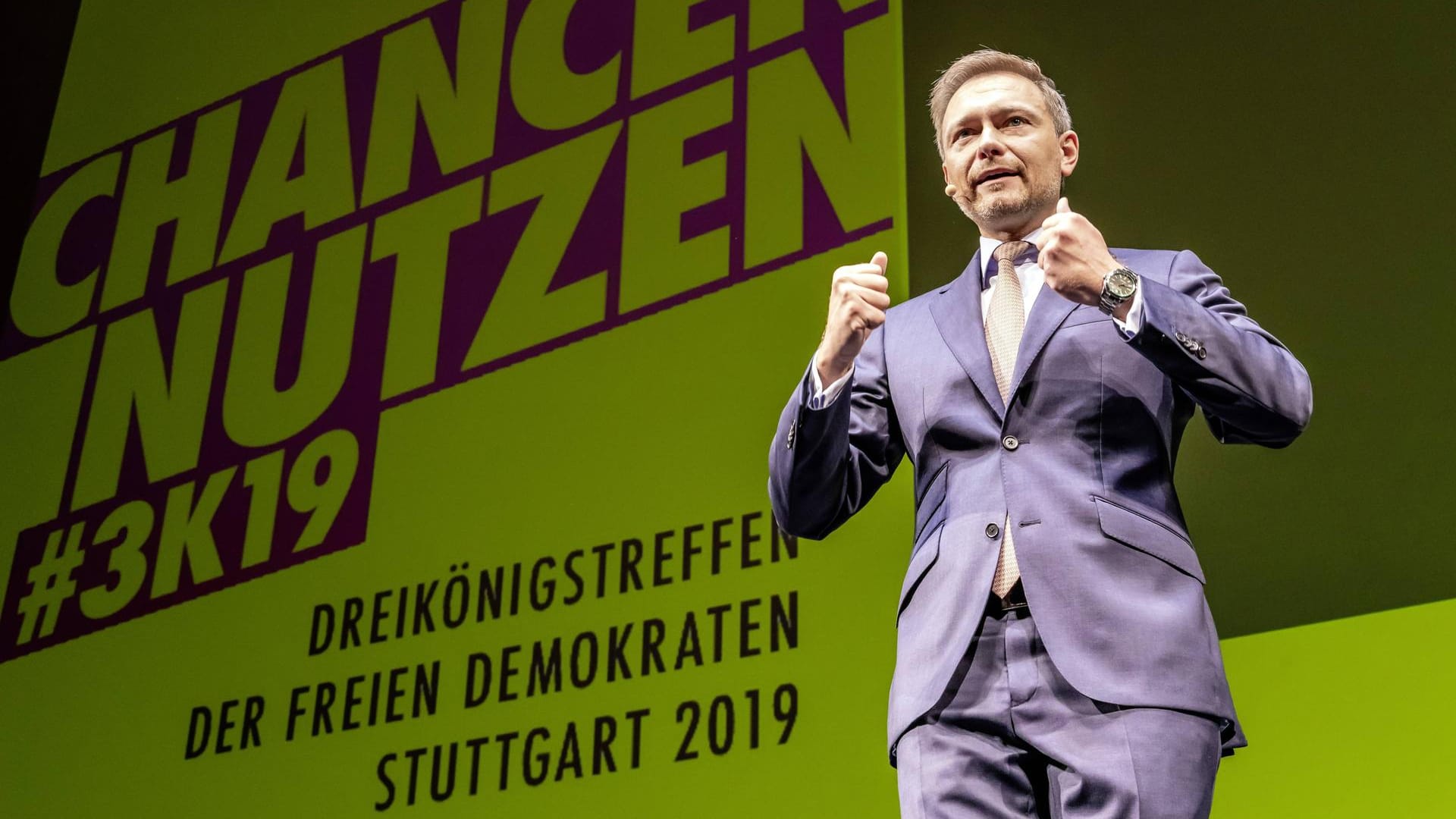 Christian Lindner auf dem Dreikönigstreffen 2019: Die FDP wäre für eine Regierungsbeteiligung nach der Ära Merkel bereit. Christian Lindner auf dem Dreikönigstreffen 2019: Die FDP wäre für eine Regierungsbeteiligung nach der Ära Merkel bereit.
