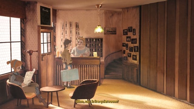 "Ist es ein ruhiges Zimmer?" Protagonist Tannhauser verschlägt es ins fiktive Nest Trüberbrook. "Ist es ein ruhiges Zimmer?" Protagonist Tannhauser verschlägt es ins fiktive Nest Trüberbrook.