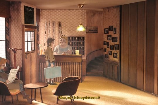 "Ist es ein ruhiges Zimmer?" Protagonist Tannhauser verschlägt es ins fiktive Nest Trüberbrook.