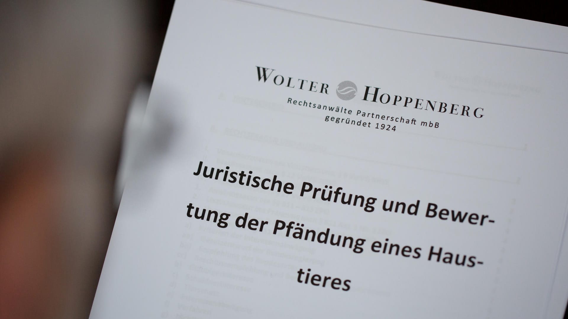 Rechtsgutachten für eine Hundepfändung