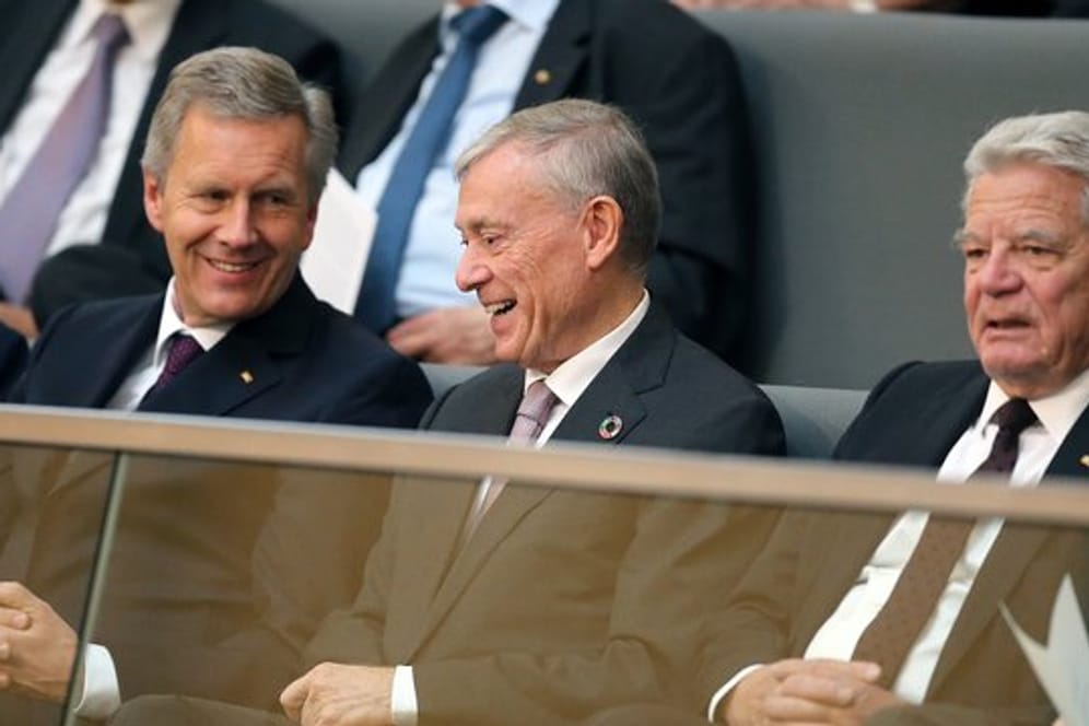 Die Ex-Bundespräsidenten Christian Wulff (l-r), Horst Köhler und Joachim Gauck bei einer Gedenkstunde im Bundestag.
