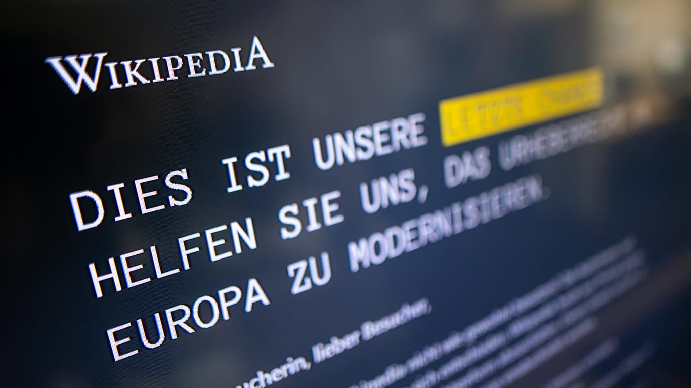 Die Website der deutschsprachigen Wikipedia am 21. März: Aus Protest gegen die EU-Urheberrechtsreform ist die Seite am Donnerstag offline.