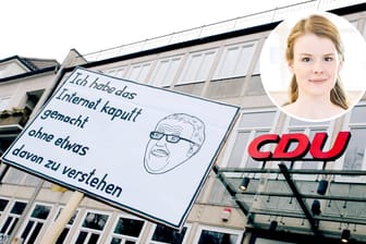 Ein Plakat auf einer Demonstration gegen die EU-Urheberrechtsreform und geplante Uploadfilter nach Artikel 13: Kritiker befürchten, dass die Meinungs- und Kunstfreiheit eingeschränkt werden und Google, Facebook und Co. noch mächtiger werden.