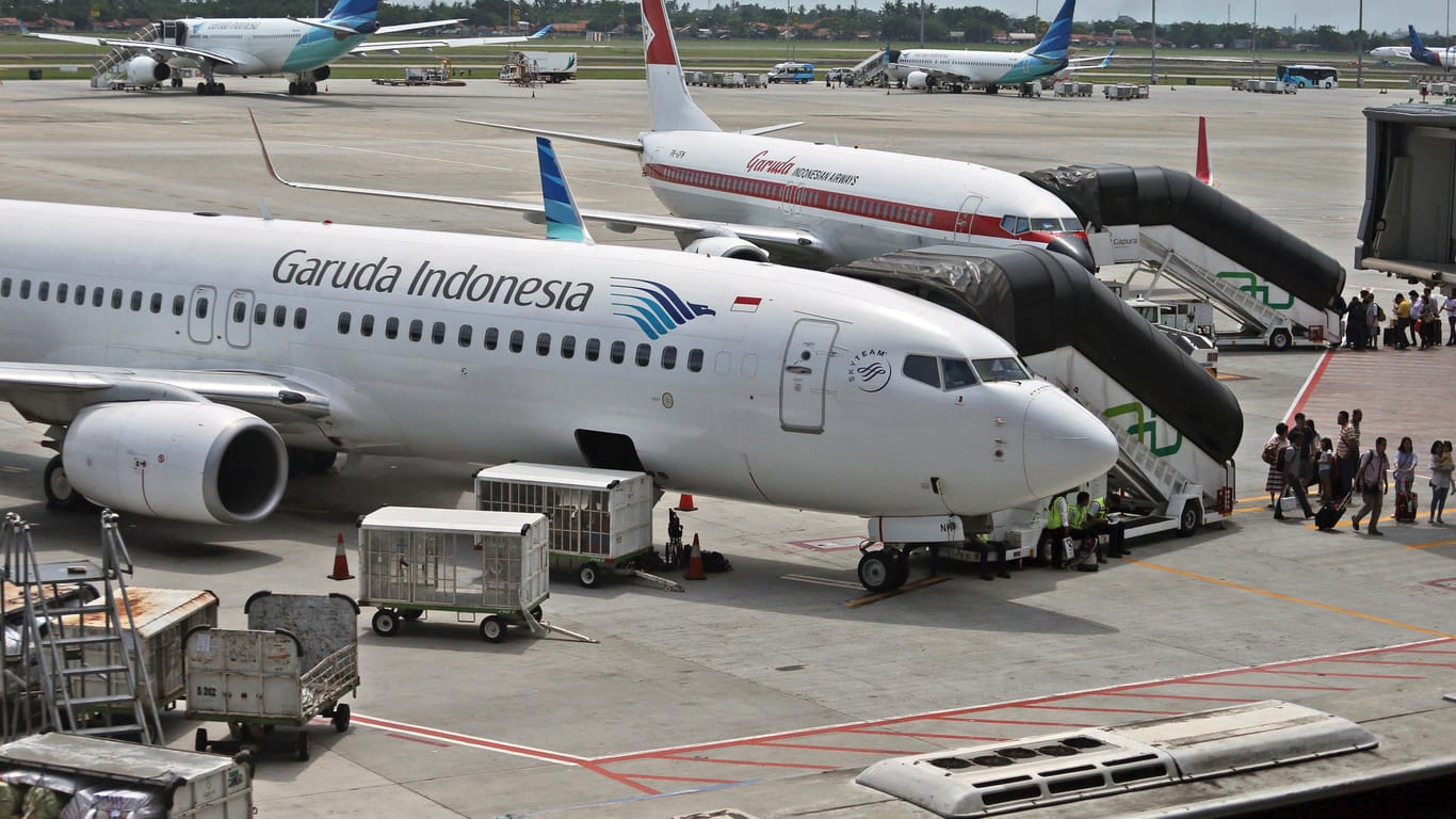 Flugzeug der Garuda-Indonesia-Airline: Die staatliche indonesische Fluggesellschaft hat einen Milliardenauftrag an Boeing storniert.