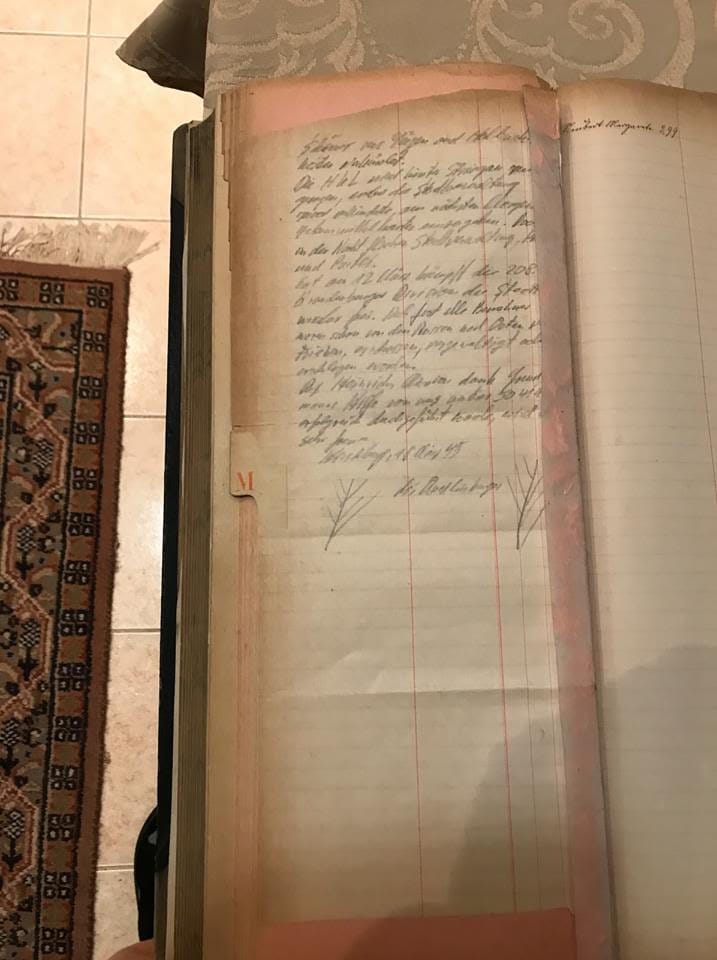 Eintrag vom 18. März 1945: Das ist ein Blick in das Tagebuch des SS-Offiziers, das elf Verstecke von Gold und Kunst preisgeben soll.