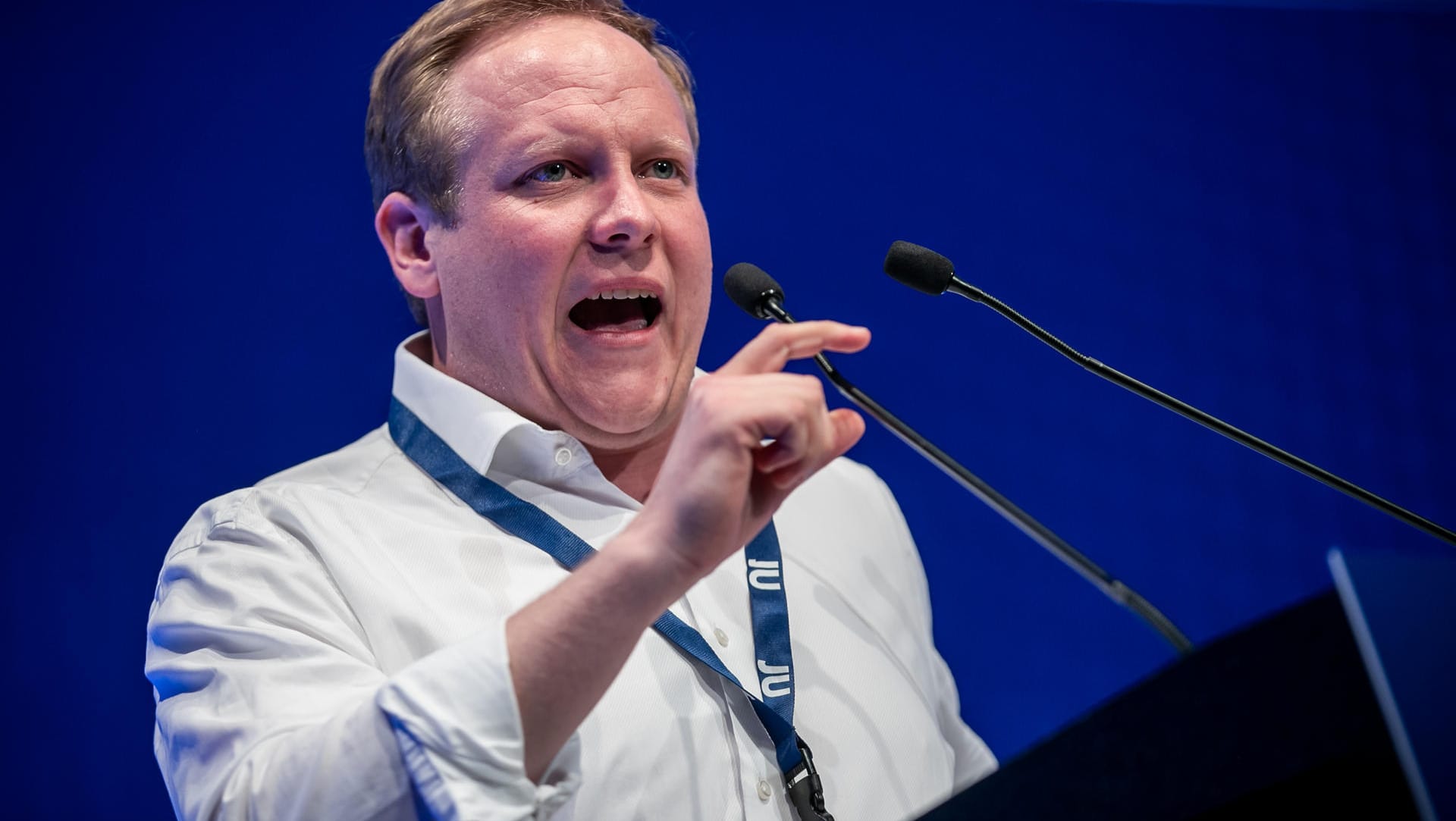 Tilman Kuban bei seiner Bewerbungsrede für den Vorsitz der Jungen Union: "Wir brauchen wieder drei Flügel und Persönlichkeiten, die ihre Meinung sagen."