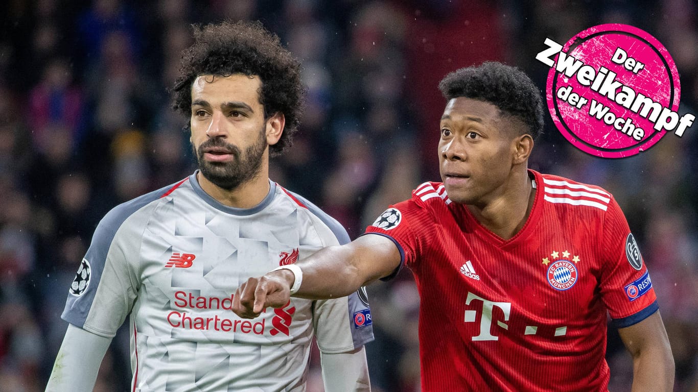Das Champions-League-Achtelfinal-Rückspiel zwischen dem FC Liverpool und dem FC Bayern in München: Mohamed Salah (l.) und David Alaba würden womöglich in einer europäischen Super League aufeinandertreffen.