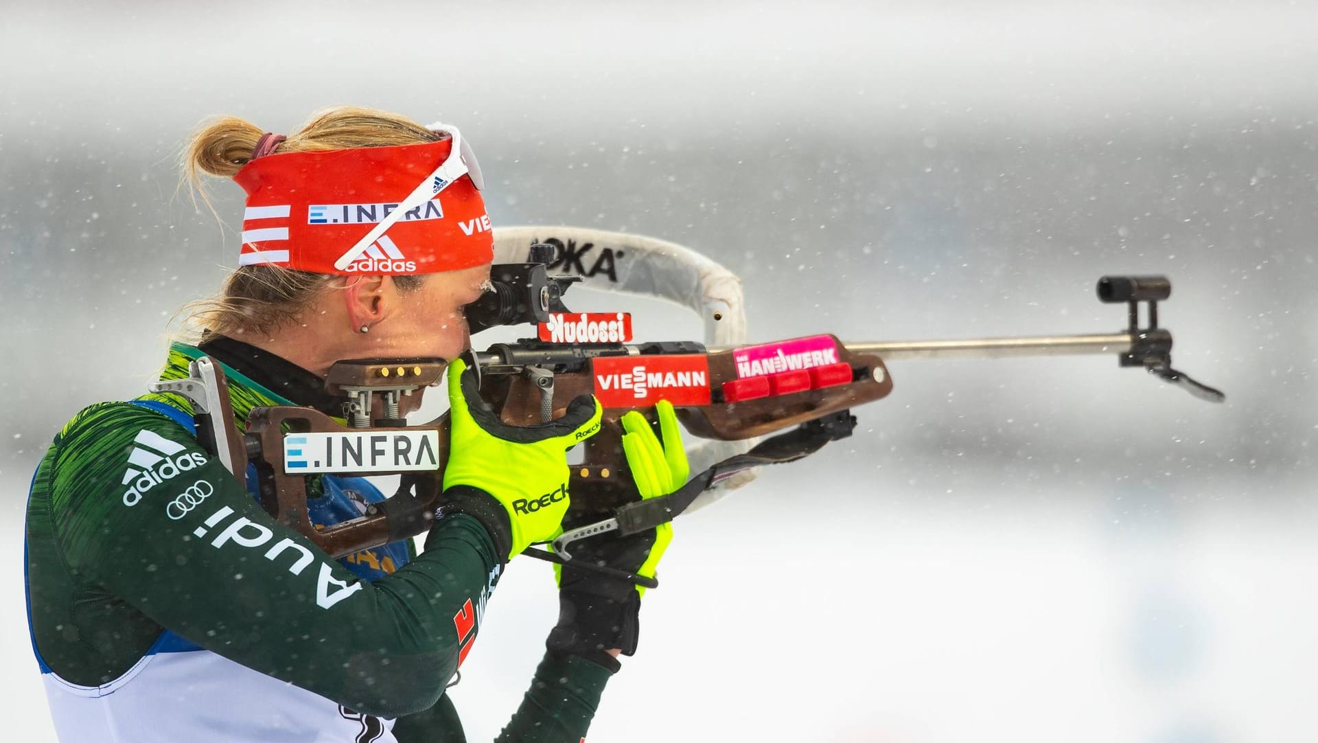 Denise Herrmann musste sich in Norwegen nur der Olympiasiegerin Anastasija Kuzmina geschlagen geben.