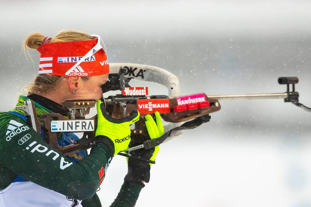 Denise Herrmann musste sich in Norwegen nur der Olympiasiegerin Anastasija Kuzmina geschlagen geben.