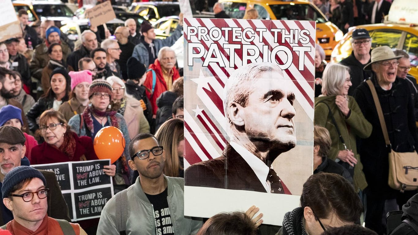 Unterstützende Proteste zu Muellers Untersuchungen: Fast zwei Jahre hat er in der Russland-Affäre ermittelt.