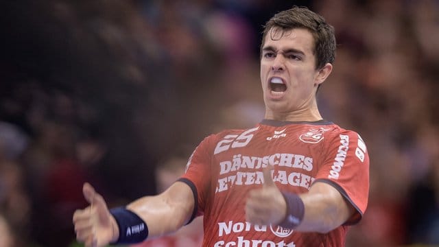 Flensburgs Rasmus Lauge erzielte gegen Brest acht Tore.