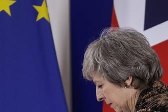 Theresa May, Premierministerin von Großbritannien, bei einer Pressekonferenz während des EU-Gipfels.