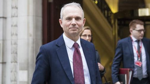 Der britische Kabinettminister David Lidington verlässt nach einer Pressekonferenz die Four Millbank.