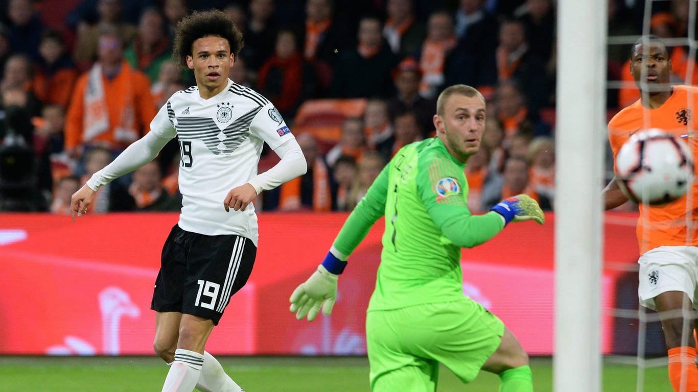 1:0 für Deutschland: Leroy Sané trifft gegen die Niederlande.
