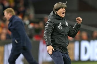 Jubel bei Bundestrainer Joachim Löw im Spiel gegen die Niederlande.