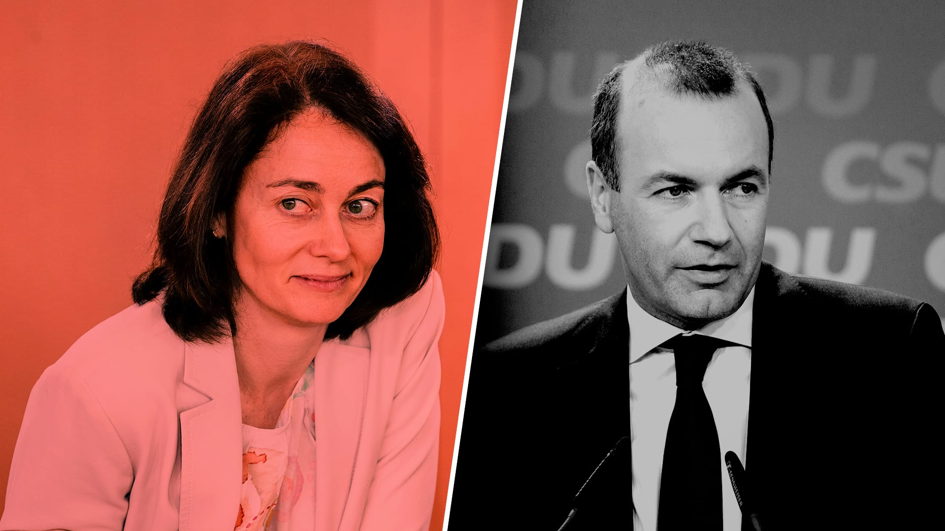 Katarina Barley (SPD) und Manfred Weber (CSU): Sozialdemokraten und Union haben grundsätzlich andere Ideen für Europa.