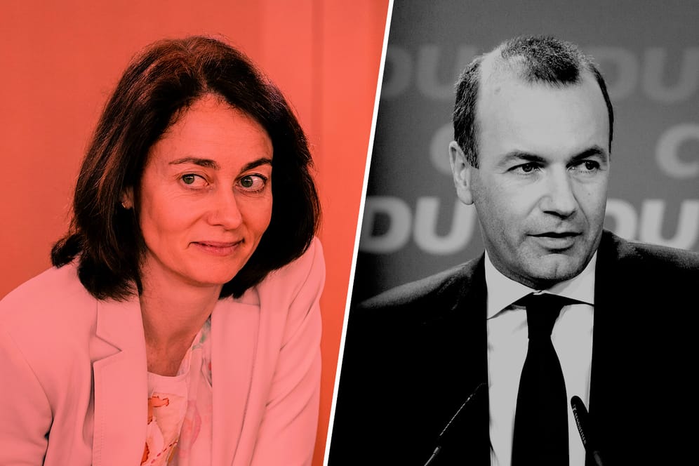 Katarina Barley (SPD) und Manfred Weber (CSU): Sozialdemokraten und Union haben grundsätzlich andere Ideen für Europa.