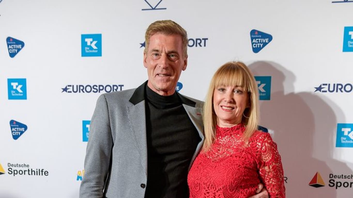 Uli Stein und seine Frau Cornelia bei der Verleihung des Deutschen Sportjournalisten-Preises.