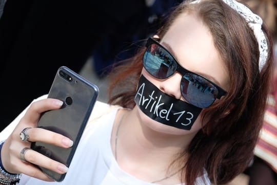 Reform des EU-Urheberrechts: In Europa hatten Tausende gegen das Vorhaben protestiert, wie hier in Jena.