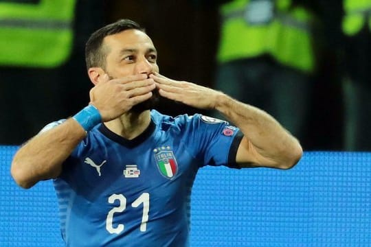 Italiens Stürmer Fabio Quagliarella erzielte zwei Tore gegen Liechtenstein.