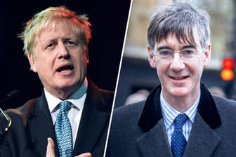 Boris Johnson und Jacob Rees-Mogg: Die Brexit-Hardliner knicken offenbar ein.