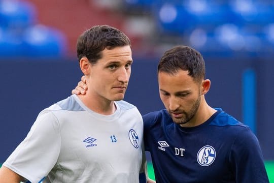 Sebastian Rudy (l) im Gespräch mit Trainer Domenico Tedesco.