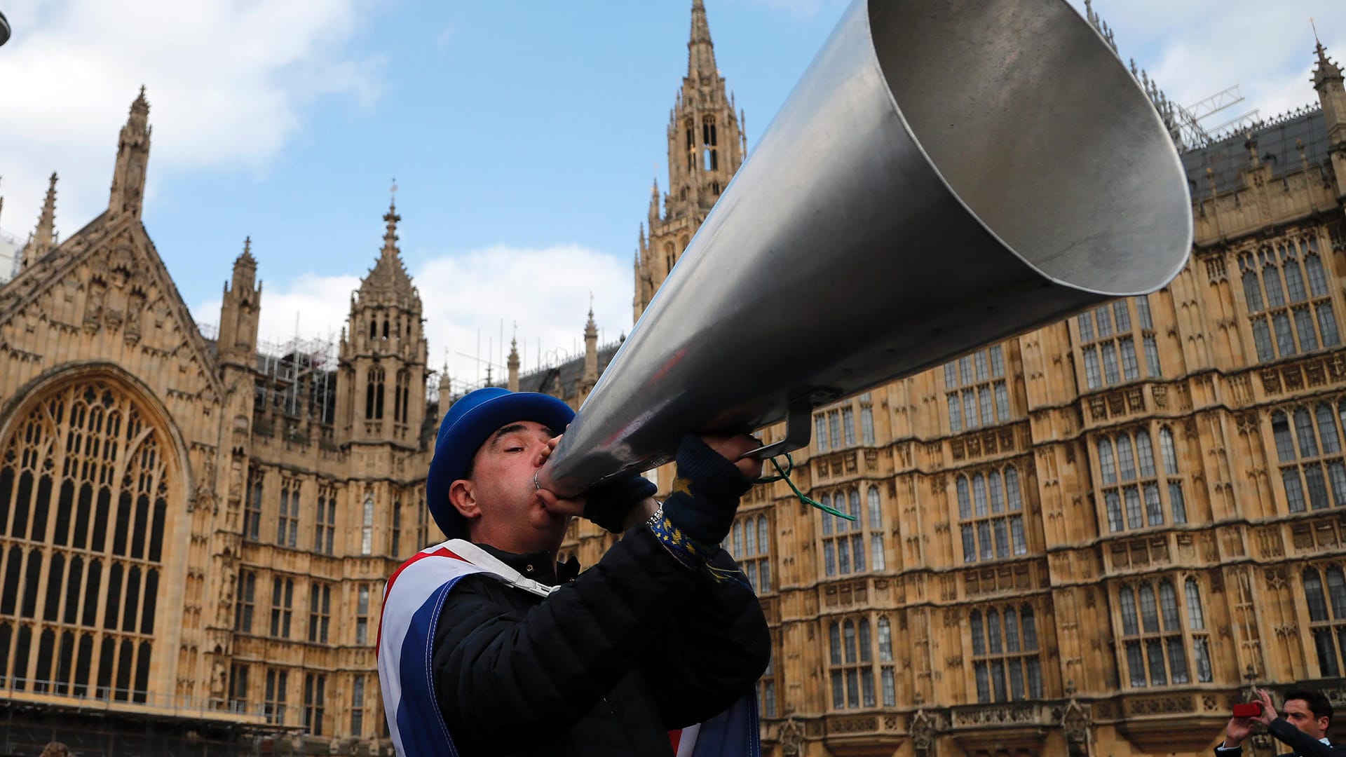 Anti-Brexit Demonstrant in Westminster.