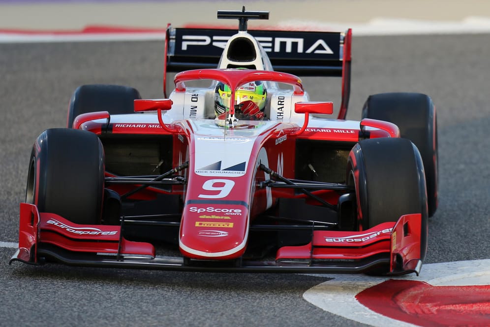 Debüt: Mick Schumacher fährt in Bahrain seine ersten offiziellen Rennrunden in der Formel 2.