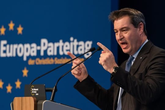 Der bayerische Ministerpräsident Markus Söder beim Europa-Parteitag der CSU in Nürnberg.