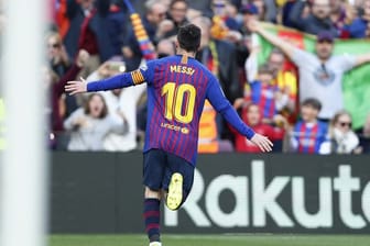Barcelonas Lionel Messi jubelt, nachdem er das erste Tor für seine Mannschaft erzielt hat.