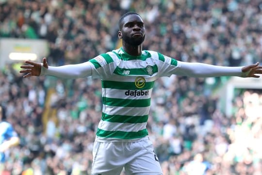 Celtic Glasgows Odsonne Edouard feiert das erste Tor seiner Mannschaft.