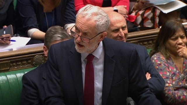 Labour-Chef Jeremy Corbyn während der erneut fruchtlosen Brexit-Debatte im britischen Parlament. Labour-Chef Jeremy Corbyn während der erneut fruchtlosen Brexit-Debatte im britischen Parlament.
