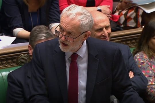Labour-Chef Jeremy Corbyn während der erneut fruchtlosen Brexit-Debatte im britischen Parlament.