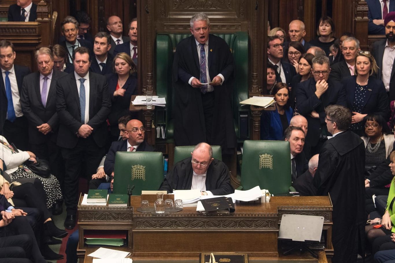 Hitzige Debatte im britischen Unterhaus mit Sprecher John Bercow: Heute wird das Parlament zum zweiten Mal über Alternativen zu Theresa Mays Brexit-Abkommen abstimmen.