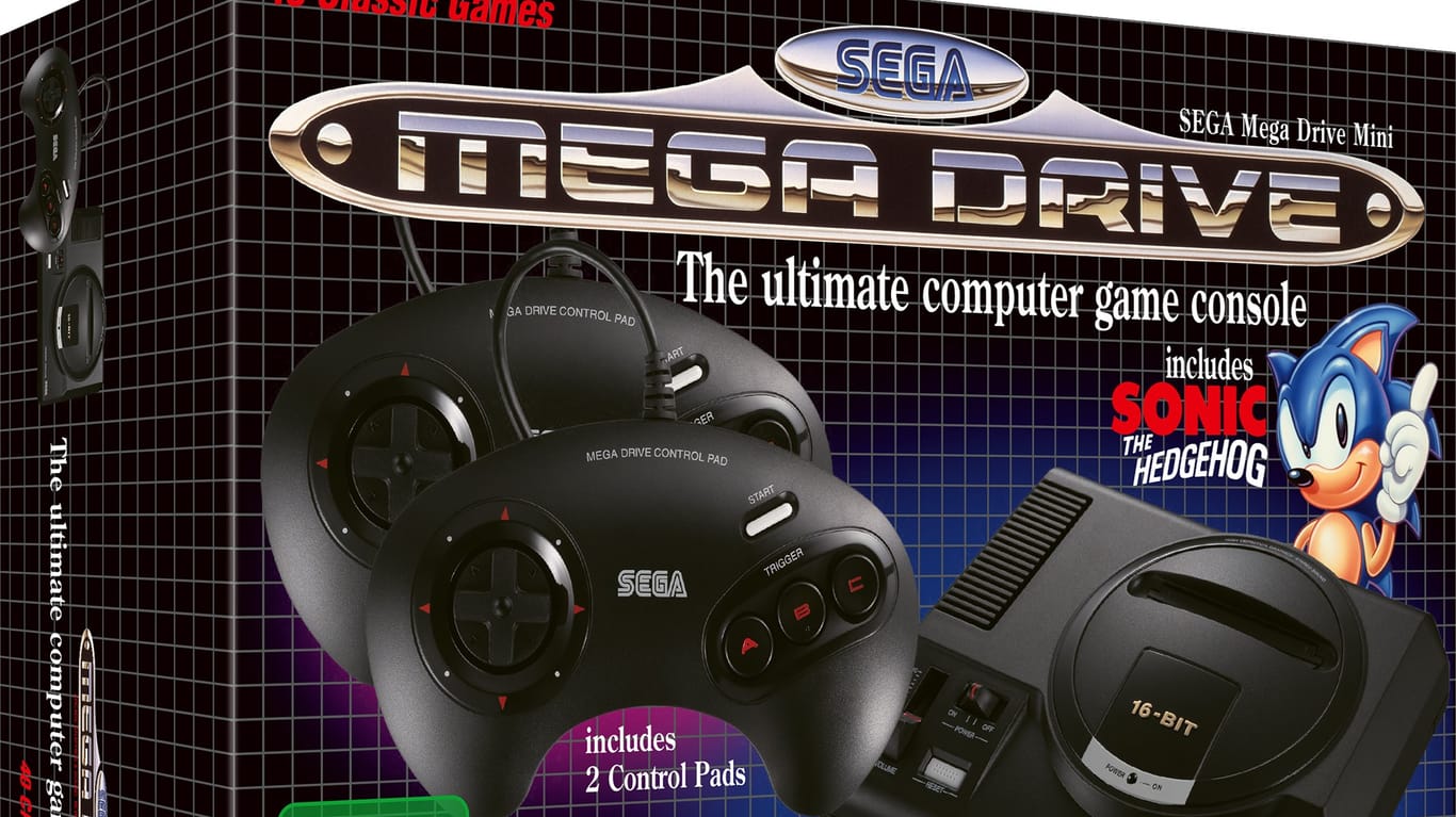 Ein Pressefoto der Sega Mega Drive Mini: Die Neuauflage der Konsole soll im September erscheinen.
