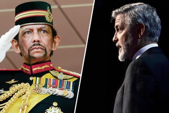 Hollywood-Star George Clooney setzt sich an die Spitzes des Protests und fordert, die Hotels des Sultans zu boykottieren.