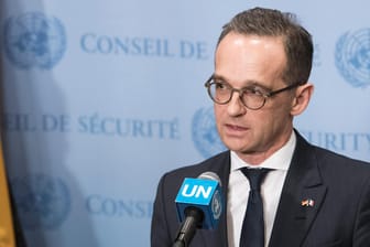 Heiko Maas (SPD), Bundesaussenminister, gibt vor einer Sitzung des Sicherheitsrates der UN in New York ein Statement ab. Erstmals übernimmt Deutschland den Vorsitz im Sicherheitsrat.