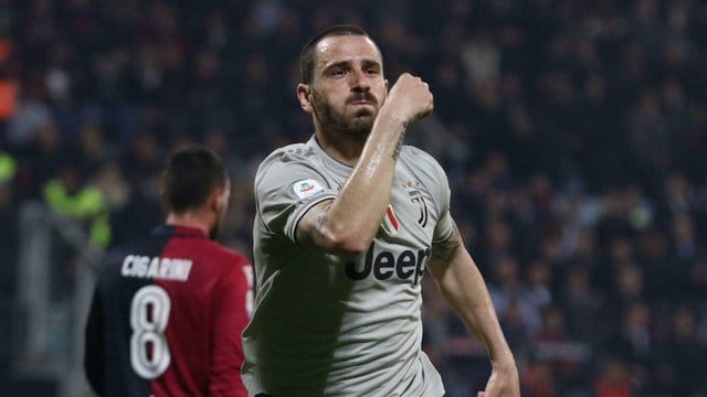 Leonardo Bonucci traf für Juve in Cagliari.