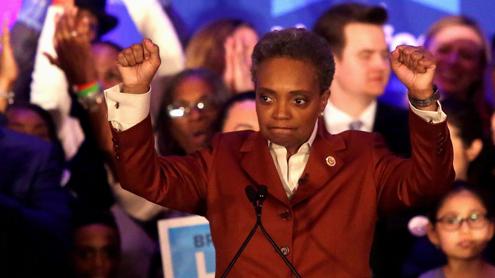 Lori Lightfoot bei ihrer Siegesfeier in Chicago: "Es ist überwältigend, dafür eine Hoffnungsträgerin zu sein."