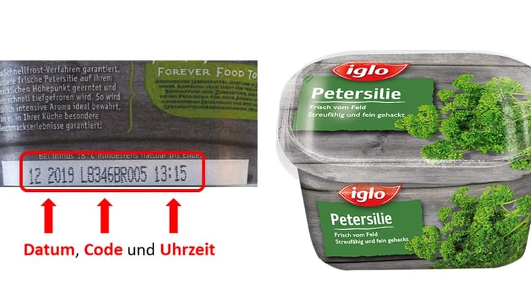 Vorsorglicher Rückruf von Tiefkühl-Petersilie: Grund für den Rückruf sei der Fund von VTEC-Bakterien in dem Produkt von Iglo