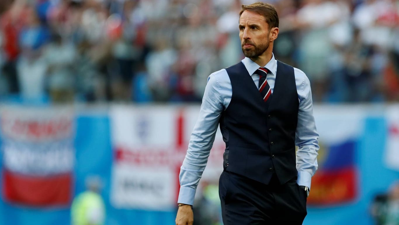 Modebewusst mit Weste: England-Coach Gareth Southgate während der WM.