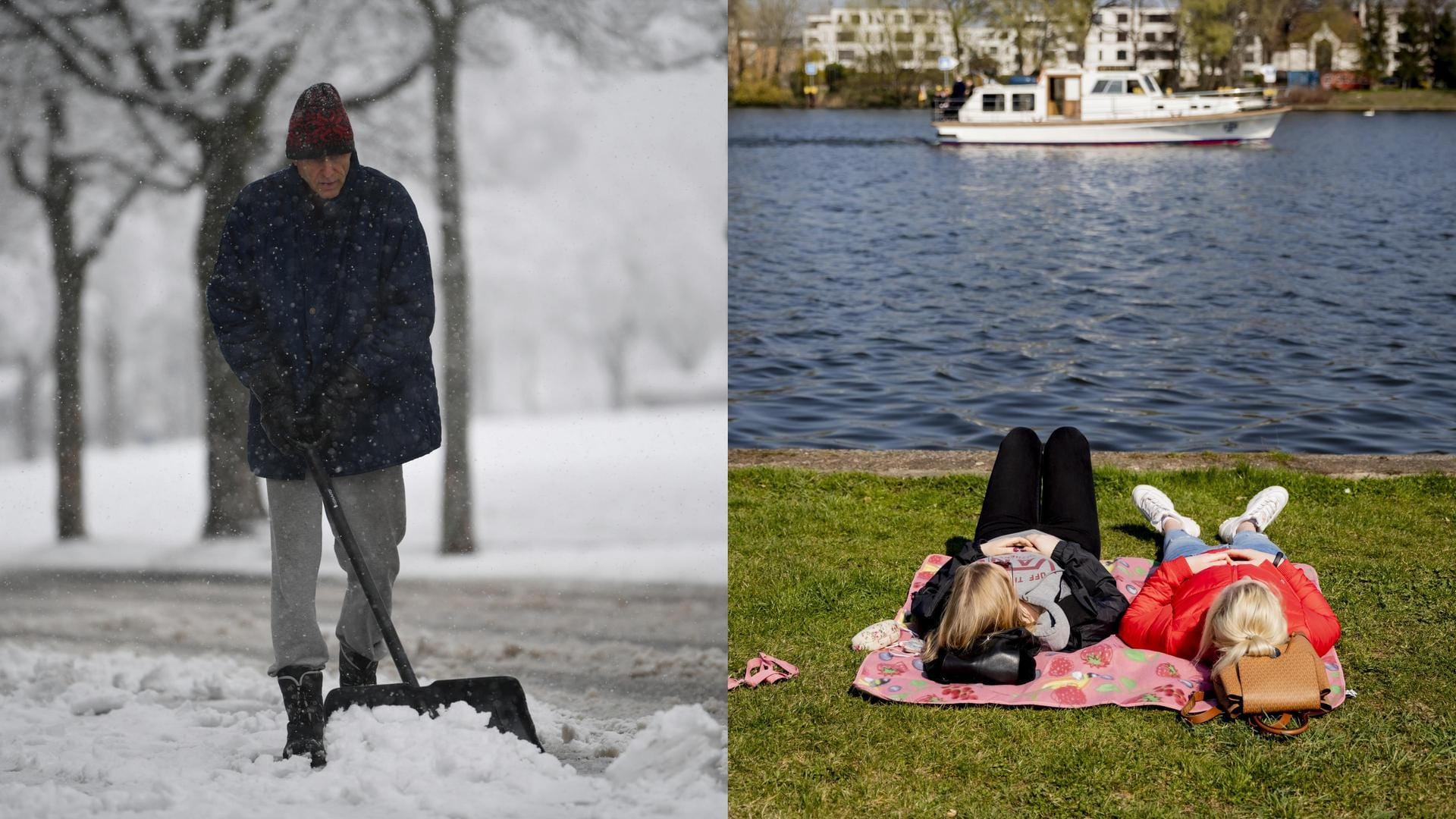 Die erste Aprilwoche teilt Deutschland wettertechnisch: Während die Menschen im Schwarzwald noch Schnee schaufeln müssen, können die Menschen in Berlin in der Sonne liegen.