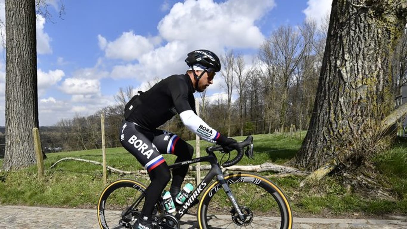 Peter Sagan bei der Streckenbesichtigung der Flandern-Rundfahrt.