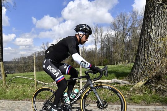 Peter Sagan bei der Streckenbesichtigung der Flandern-Rundfahrt.