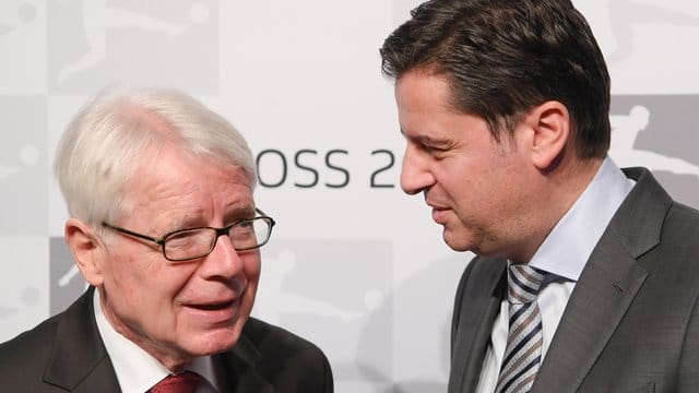 Reinhard Rauball (l) und Christian Seifert sprechen sich für einen hauptamtlichen DFB-Präsidenten aus.