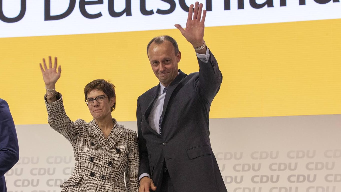 Annegret Kramp-Karrenbauer und Friedrich Merz: Die beiden CDU-Politiker besuchten eine Veranstaltung im Rahmen des Europawahlkampfs. (Archivbild)