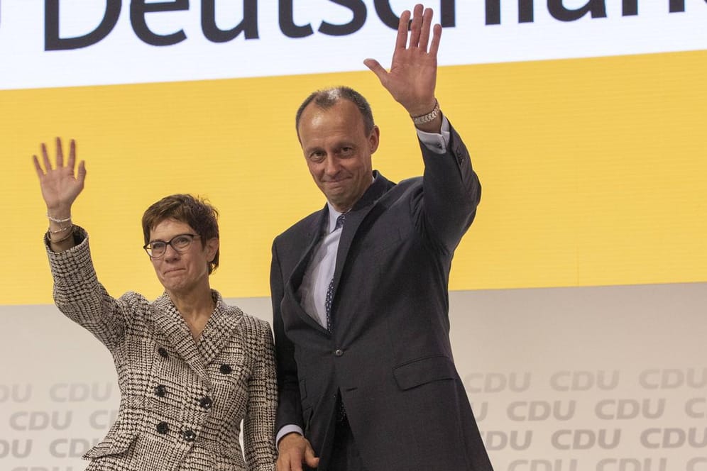 Annegret Kramp-Karrenbauer und Friedrich Merz: Die beiden CDU-Politiker besuchten eine Veranstaltung im Rahmen des Europawahlkampfs. (Archivbild)
