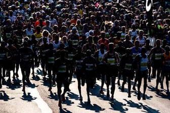 Die Läufer starten in Hannover zum Marathon.